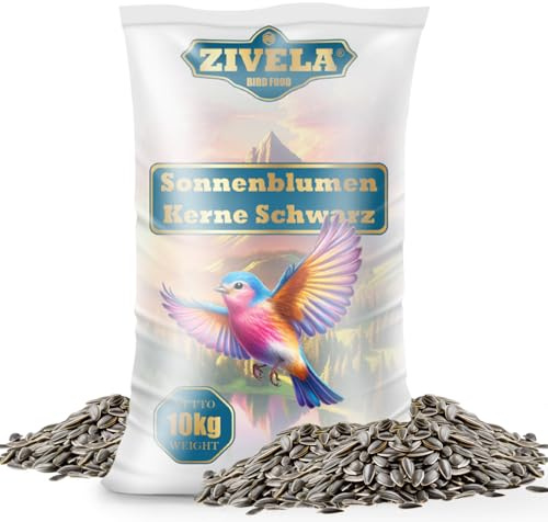 Semi di Girasole Nero, 10 kg, per Uccelli Selvatici - Qualità Premium, Ricchi di Sostanze Nutritive e Gustosi per i Vostri Amici Piumati