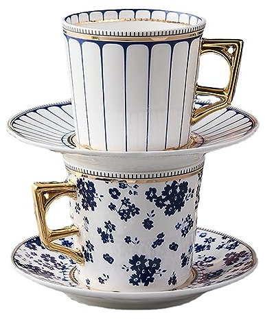 Mjölkkaffekopp Keramisk Espresso Estetik Kaffekopp Vintage Vertical Stripe Kaffeetasse Hushållsartiklar