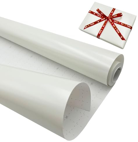 Rollo de papel de regalo blanco mate de 43 cm x 12 m, color sólido perlado, papel brillante, perfecto para cumpleaños, bodas, Navidad, fiestas, decoraciones de regalo de festivales