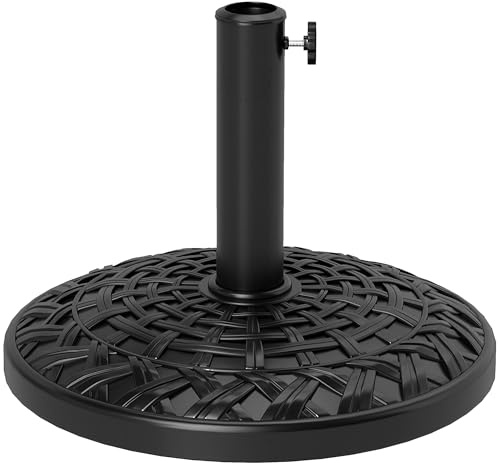 Outsunny Base per ombrellone da giardino da 12 kg, base rotonda in resina, resistente supporto per ombrelloni da esterno da 38 mm o 48 mm, nero