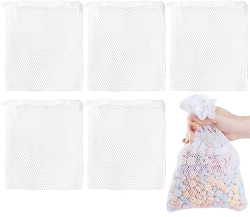 Aquarium Mesh Bag - 5X Fish Tank Aquarium Filter Bag Reusable - Zipper Closure Multi-Purpose Water Purification Gear for Peat, Crushed Coral