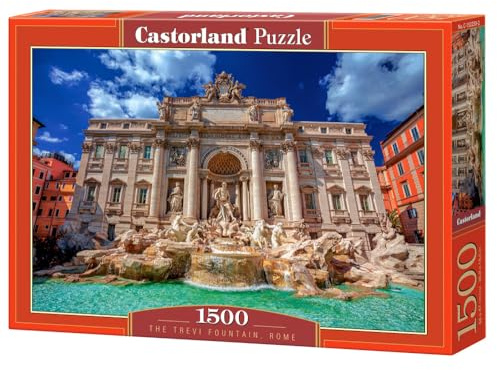 CASTORLAND 1500 Piece Jigsaw Puzzles, The Trevi Fountain, Rome, Italy, Baroque Style, Travel Puzzle, Italian Architecture, Adult Puzzle, Castorland C-152230-2