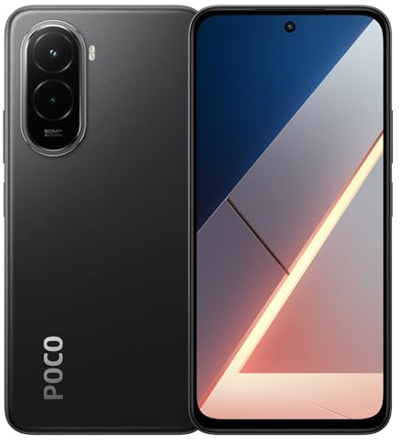 XIAOMI POCO M7 Smartphone, 8+256 GB, FHD+ 144 Hz 6,9 Zoll, Snapdragon 685, Dual Kamera AI 50 MP, 7000 mAh, Schwarz (mit Ladegerät)