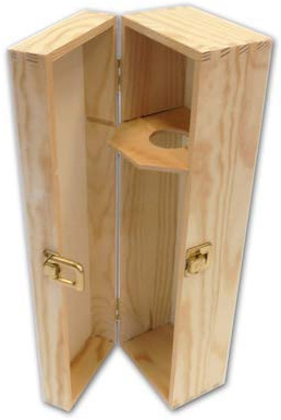 PZ 1 CASSETTA PORTA BOTTIGLIE IN LEGNO (1 BOTTIGLIA) SCATOLA VINO IN LEGNO DI PINO NATURALE BOX FOR BOTTLES CONTENITORE PORTABOTTIGLIE
