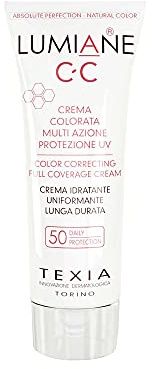LUMIANE Crema Colorata uniformante con elevata protezione UVA e UVB (CC cream). Innovativo trattamento maquillage [ Colore Ambra 05]