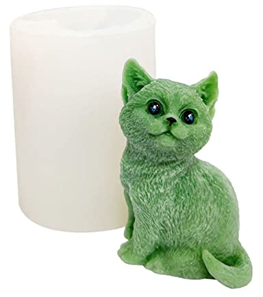 EXQULEG Tier Silikonform 3D Katzen Form Silikon Seifengießform,Tier Gießformen Silikon,Handgemachte Seifenform,DIY Silikonform zur Herstellung von Kuchen, Seifen, Fondant Kuchen Dekoration Form (A)
