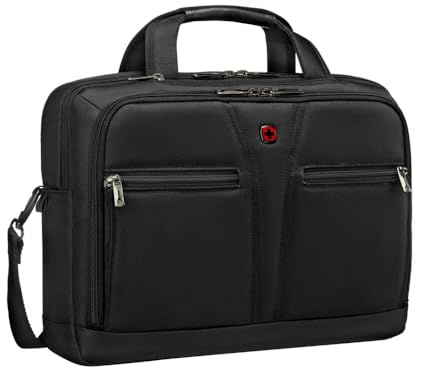 WENGER BC Pro Laptop-Tasche zum Umhängen, Notebook bis 13,3 Zoll, Aktentasche, Organizer, RFID-Schutz, 10 l, Büro Business Uni, Schwarz, 612269