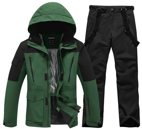 HOTIAN Herren Ski Jacke und Hosen Set Herren Schneeanzug Winter Warme schneeanzug Wasserdicht Winddicht skibekleidung Snowboard Set HG+HG XL