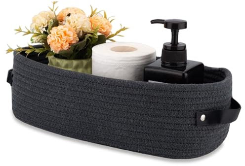 Muzrunq Panier d'organisateur de comptoir de Salle de Bain, Panier de Papier Toilette, Corde de Rangement à Corde en Coton Panier de Rangement en Papier Toilette Rangement