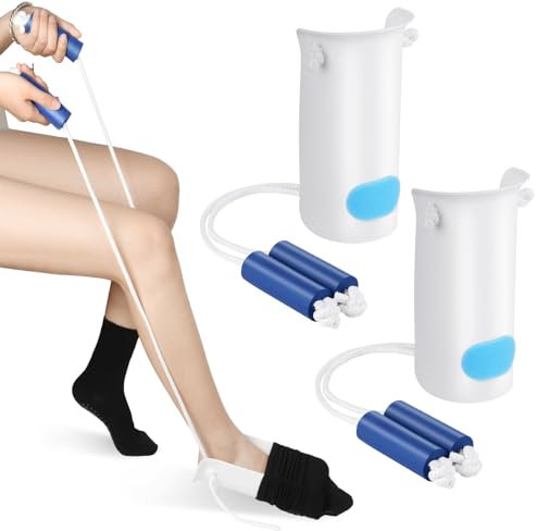 HOTUT Infila Calze per Anziani, Calzacalze Ausilio di Alta Qualità, Sock Assist, Aiuto per Calzini Anziani, Facile da Indossare e da Togliere, per Anziani, Donne Incinte, Persone con Disabilità