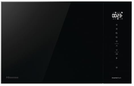 Hisense Hi6 BlackLine BIM325GI63DBGUK 25 Litre 39cm High, Built In Small Microwave With Grill - Jet Black