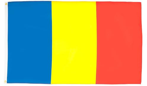 AZ FLAG Lote de 10 banderas rumanas, 90 x 60 cm, bandera rumana, 100% poliéster, con ojales metálicos incorporados
