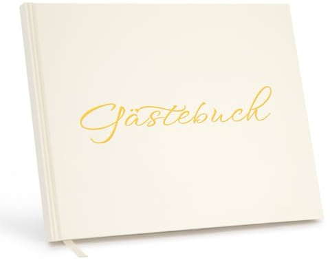 KICNIC Guest Book Wedding, 100 Pages Blank, 19 x 24 cm (Beige)