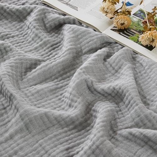 EMME Musselin Decke 127x177 Baumwolle Oeko-TEX Melange Grau Kuscheldecke