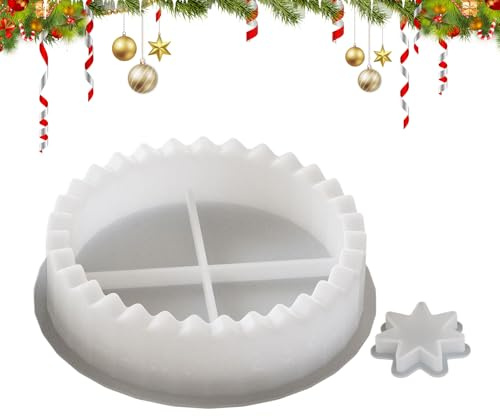 Juego de soportes para manualidades - Plantillas de calendario navideño de silicona reutilizables para arte epoxi, yeso de París y artesanía de cemento | 2 paquetes para las va