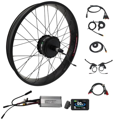 CHAOZHU BF 8Fun G060 36/48V 500W 20/24/26 * 4.0 Pouces Kits De Conversion De Moteur De Cassette De Roue Fatbike, Dropout 175mm / 190mm (avec écran LCD8H, 24 * 4.0 Pouces, Chute 175mm)