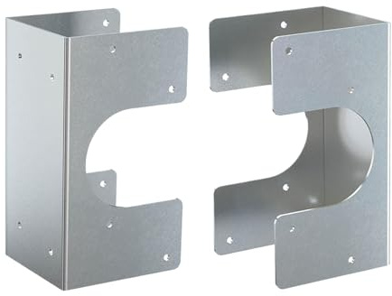 Galvaniserade Stolpskor - 2-pack Tungt Bärverk Skydd,1,5 mm Tjockt Förzinkat Stålregelstöd - För Strukturell Förstärkning Köksinredning VVS-projekt