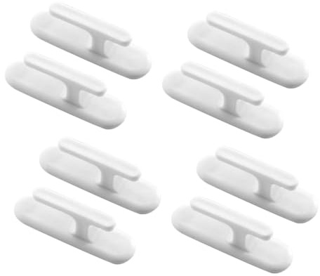 ADOCARN Ganchos Adhesivos Soporte Resistente 8 Piezas para Cordón de Persiana en ABS Blanco para Cortinas y Persianas en Hogar y Oficina