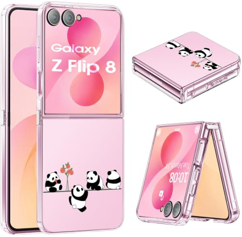 Coque pour Samsung Galaxy Z Flip 8 Transparente TPU, Étui Crystal Clear Slim Antichoc pour Samsung Z Flip 8 avec Motif Papillon Protection Ultra-Légère Compatible Charge sans Fil (B)