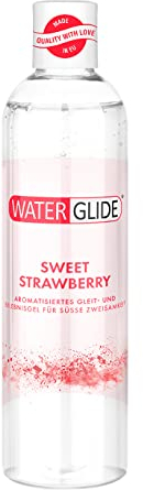 Waterglide Gleitgel Erdbeer-Aroma | Wasserbasiertes Gleitgel für länger anhaltenden Spaß | Vegan | Geeignet für Sexspielzeug und Kondome | 300 ml