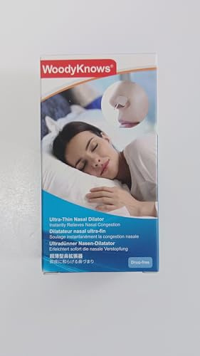 WoodyKnows Ultra-Thin Nasal Dilator, Improves Sleep and Sports Airflow, alleviates Nasal Congestion and Nose-Related snoring, deviated Septum aid (M 3 Pack)