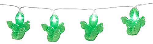 Boland 54425 - Catena di luci a LED a forma di cactus, lunghezza 140 cm, tipo batteria 2 batterie AA, cactus, decorazione per carnevale, festa a tema