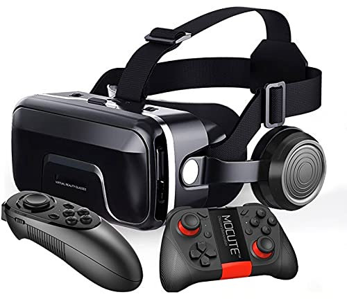 CYLZRCl Cuffie VR Occhiali 3D Occhiali VR Suono Stereo 3D Cuffie Realtà Virtuale per Giochi VR con Telecomando Compatibile Tutti Gli Smartphone (Color : 12502)