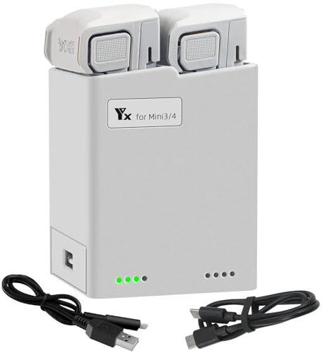 LYONGTECH LED Akku Zweiwege Ladestation für DJI Mini 5 4 Pro,3,3 Pro Drohne, Ladegerät Hub Zubehör