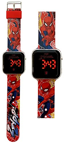 CARTOON Reloj de pulsera digital con pantalla LED y correa de silicona para niños, Spiderman., Piccolo, Correa