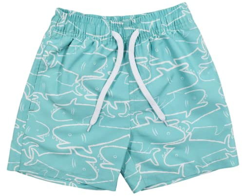 Soaked Jungen Badeshorts, Shark Aruba Blue, 1-2 Jahre
