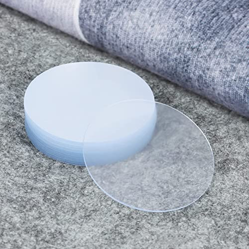 MILEQEE 20PCS Strong Double Sided Sticky Pads Heavy Duty, Large Two Sided Self Adhesive Tape Mounting, Clear Circle Stickers Patch, Round 2 Sided Precut Nano Gel Wall Mount Glue, 1.97in Diameter