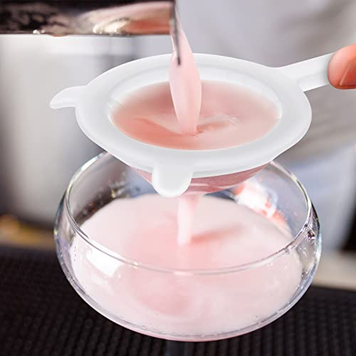 Cobee Ultra Fine Mesh Food Strainer, Nylon Mesh Colander with Handle Kitchen Food Yogurt Mesh Plastic Sieve Double Ear Mesh Strainer for Filtering Juice Coffee Honey Tea (200Mesh)