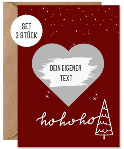 Things of Happiness Lot de 3 cartes à gratter de Noël à écrire soi-même | Lot de 3 cartes à gratter + enveloppe en papier naturel | Carte joyeux cadeau de Noël pour petit ami, femme, homme (Noël