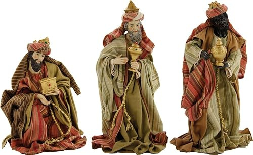 FADEDA 3 x Hlg. Tre orientaliska kungar, omklädningsfigurer/höjd: 38 cm/handmålad/detaljerade krubbfigurer – julbord, dekoration, krubbtillbehör