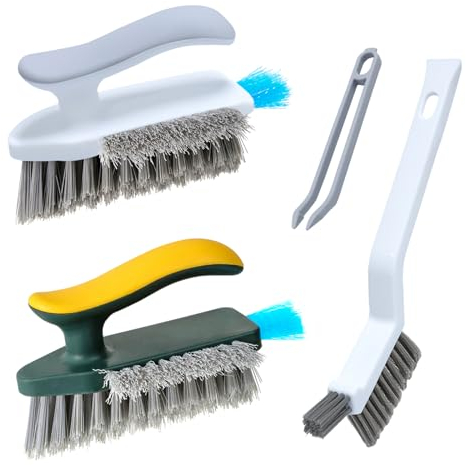 Galerie SV 3 Stücke Reinigungsbürste Bürstemit Bequemem Griff-Eckenreinigungsbürste-Bürste Reinigung Wurzelbürste, Dusche, Waschbecken, Boden-Reinigung von Wand Handliche Bürste für Fugen und Fliesen
