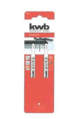 kwb 2 hojas de sierra de calar para metal, longitud media (aptas para aluminio, metales no ferrosos, acero HSS, dientes ondulados y fresados, paso de dientes de 2 mm, eje en T)