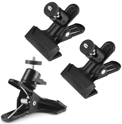 3 Pcs Abrazadera con Cabeza Esférica para Trípode,Soporte de Metal con Rótula de 360 Grados Soporte para Cámara Flash Reflector Soporte para Studio Cámara SLR DSLR Negro