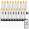 Cibnew Christbaumkerzen Kabellos Weihnachtskerzen Outdoor LED Kerzen mit Fernbedienung,Timer-Funktion Warmweiß Wasserdichte Dimmbar für Weihnachtsbaum,Geburtstags,Party(20er Weiß)