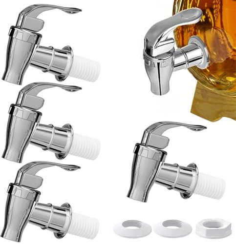 HAYGEM 4 Piezas Grifo para Garrafas de Agua de Material PP, no Tóxico e Inodoro, Grifo Cerveza de Presión, Grifo Dispensador de Agua para Botellas de Vino, Botellas de Bebidas, Cubos