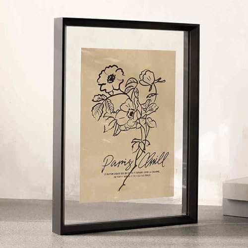 Machtiging Cornice Portafoto Trasparente Bifacciale in Legno,Cornice Trasparente Fronte Retro,Visibile su Entrambi I Lati,Effetto Fluttuante,Adatto per Certificati Adesivi Cartoline