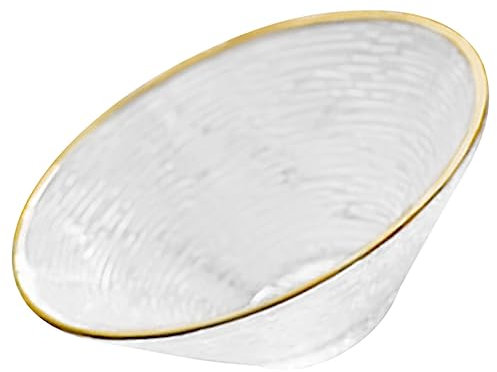 ABOOFAN Ciotola Elegante per Insalata Dessert e Frutta Scodella Multifunzionale per Snack Cucina e Servizio Design Nordic con Dorato Piccole e Facile da Pulire