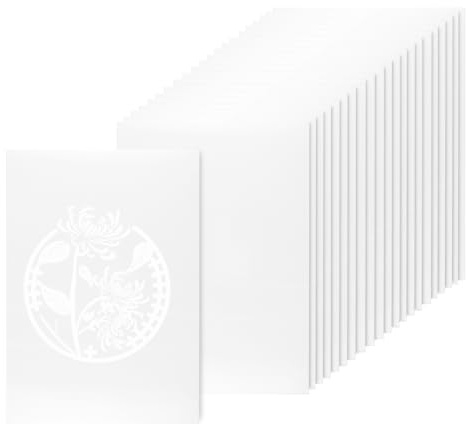 CHUENKUK 30 Hojas Plantilla Mylar A4 PET Semitransparente 0.25mm Blanco Lechoso para Corte Plantillas DIY Manualidades Arte