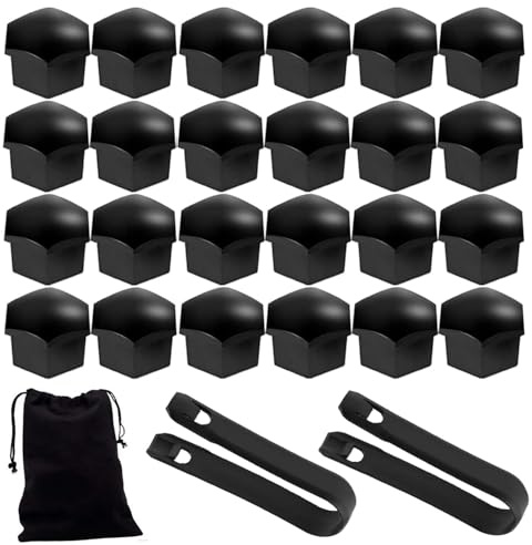 MABEINIU 24 stycken hjulbult mutterskydd för Dacia Duster 2 (II) HM I 2018–2024, sexkantiga mutteröverdrag för däck kapsyler bilhjul lock bilhjulsmutter, 19 mm