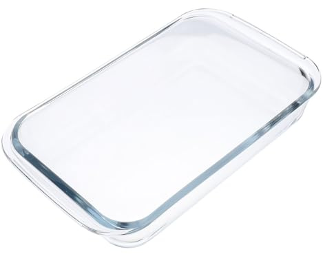 TOKIDNY Bandeja Horno Vidrio Templado Resistente al Calor para Microondas y Horno Recipiente Rectangular Transparente para Cocinar y Hornear Apto para Gratinados y Lasaña Fácil de Limpiar