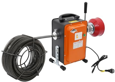 Elektrisk rörrengöringsmaskin 750 W 230–240 V, rörrengöringsspiral, rörrensare, avloppsrengöringsmaskin, 400 varv/min, rörrengöringsanordning, avloppsrengörare, lämplig för 20–150 mm rörledningar