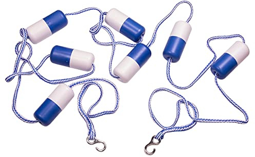 Aqua Select Swimming Pool Safety Divider Rope & Float Kits for Inground Swimming Pools with 2 Pre-Assembled Stainless Hooks | 24-Foot Wide | Pool Safety Accessories