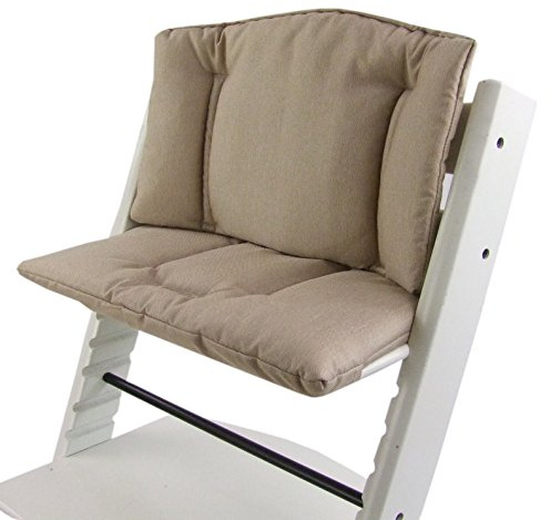 BambiniWelt sittdyna set för Stokke Tripp Trapp barnstol 2 delar sittdyna dyna överdrag reservkudde kudde (sand) XX