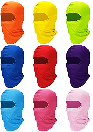 Zhanmai 9 Pcs Ski Mask Full Face Balaclava Mask Bulk, Colorful