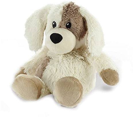 Warmies Peluche Chiot Sac de Blé Micro-ondable Parfumé à la Lavande Française, Peluche Poudrée Chauffante ou Rafraîchissante pour la Relaxation et le Soulagement Chaleureux