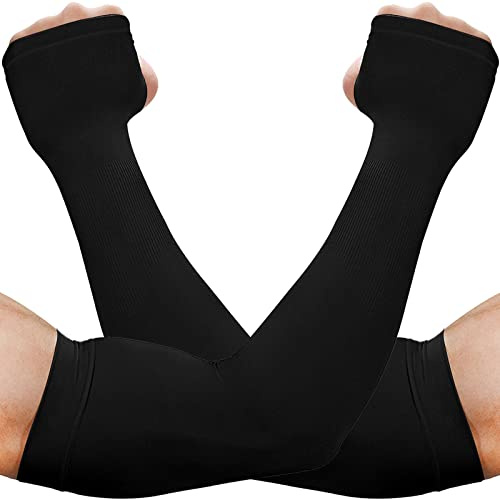 beister Manchon de Bras Homme & Femme (1/3/6),Anti-UV Protection UPF 50+Manche Bras Avec Trou pour Le Pouce,Antidérapants Cooling Manchette Gaming,Sport Compression Arm Sleeves pour Cyclisme,Running